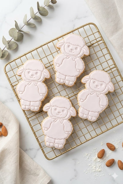 Cute Lamb with Bow Tie Cookie Cutter and Embosser Stamp | Easter Sheep, Farm Animal, Baby Shower