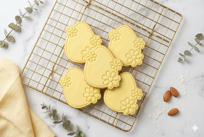 Floral Easter Egg Cookie Cutter and Embosser Stamp | Spring Flower Border, Daisy, DIY Name Plaque
