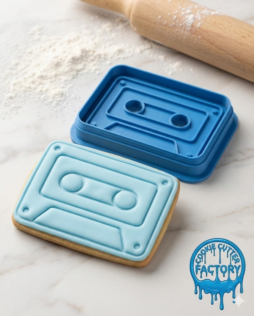 Retro Cassette Tape Cookie Cutter and Embosser Stamp | 80s 90s Music, Vintage Mixtape