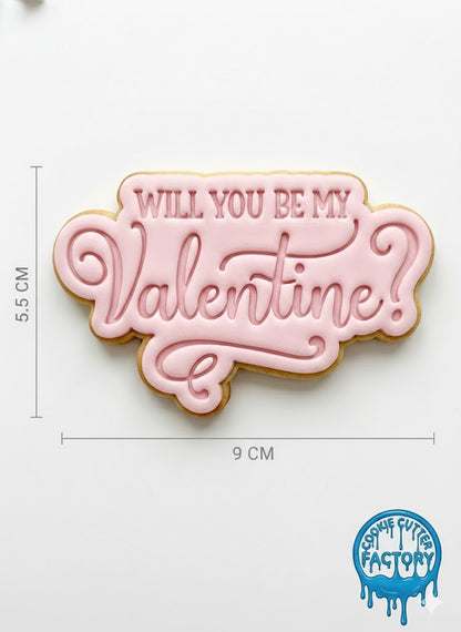 Will You Be My Valentine Cookie Cutter and Embosser Set - Valentine's Day Baking