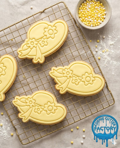 Floral Sun Hat Cookie Cutter and Embosser Set - Summer Garden Party Decor