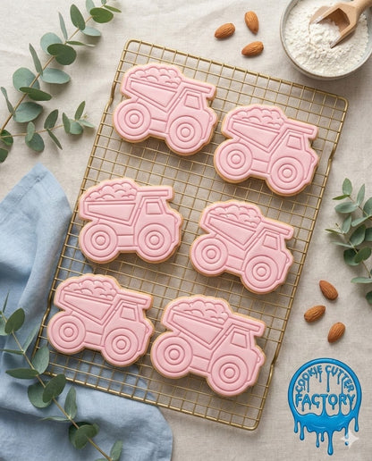 Dump Truck Cookie Cutter and Embosser Stamp | Construction Vehicle, Builder Party