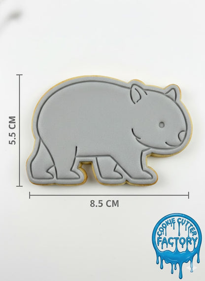Cute Wombat Cookie Cutter and Embosser Stamp | Australian Wildlife, Animal Party