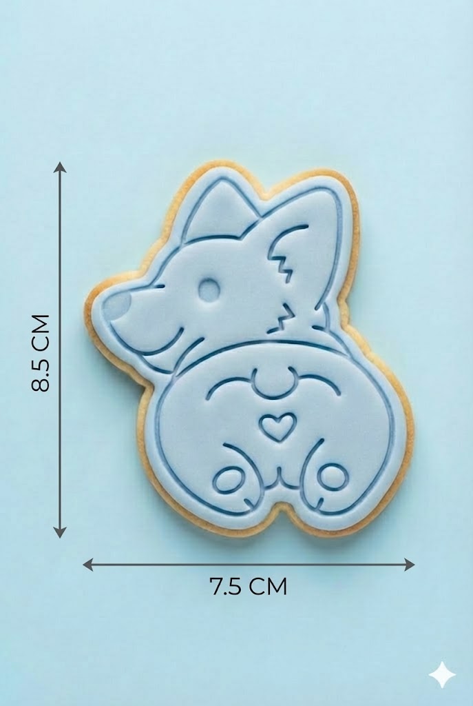 Cute Corgi Butt Cookie Cutter and Embosser Stamp | Funny Dog, Valentine's Heart