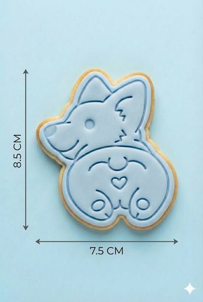 Cute Corgi Butt Cookie Cutter and Embosser Stamp | Funny Dog, Valentine's Heart