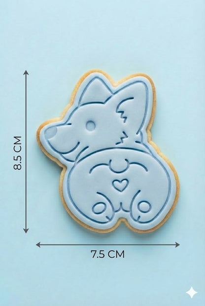Cute Corgi Butt Cookie Cutter and Embosser Stamp | Funny Dog, Valentine's Heart