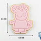 Energetic Piglet Character Cookie Cutter and Embosser Set – Cartoon Family Baking Tool