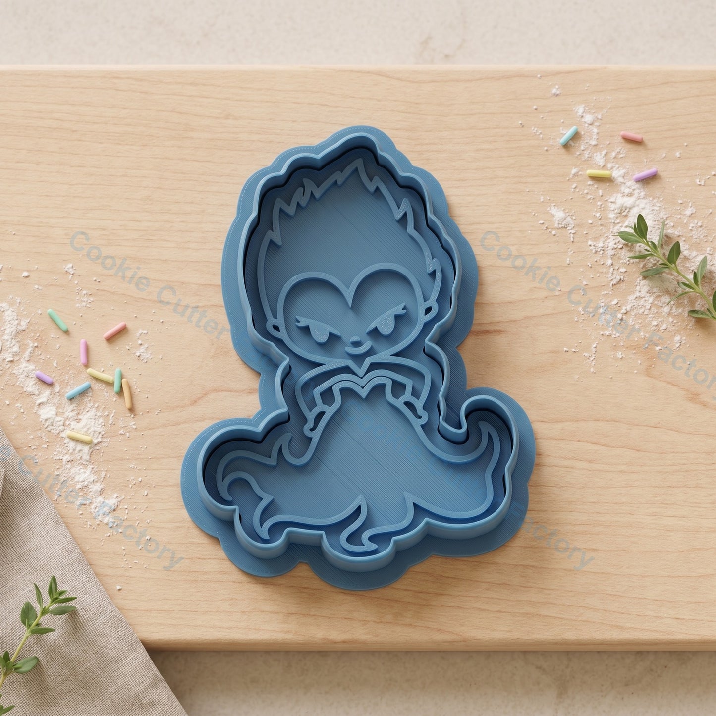 Ursula Cookie Cutter and Embosser Stamp - Sea Witch Villain Cookies