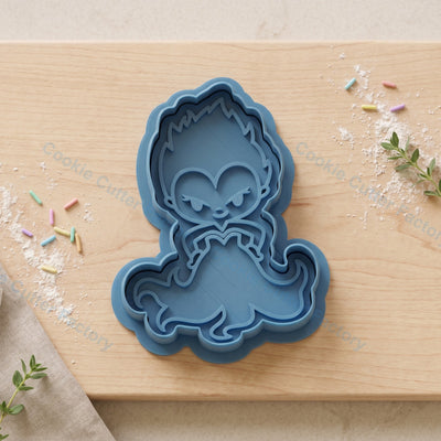 Ursula Cookie Cutter and Embosser Stamp - Sea Witch Villain Cookies