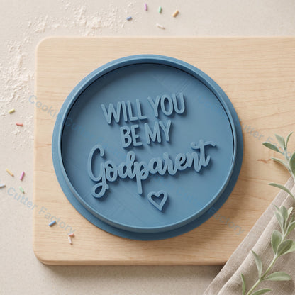 Will You Be My Godparent Cookie Cutter and Embosser Stamp