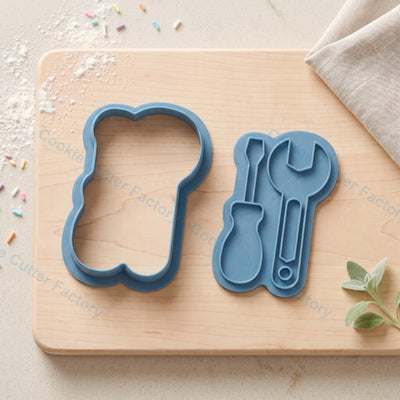 Wrench and Screwdriver Cookie Cutter and Embosser Stamp - Tools Party Cookies