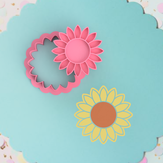 Sunflower Cookie Cutter and Embosser Stamp Set flowers