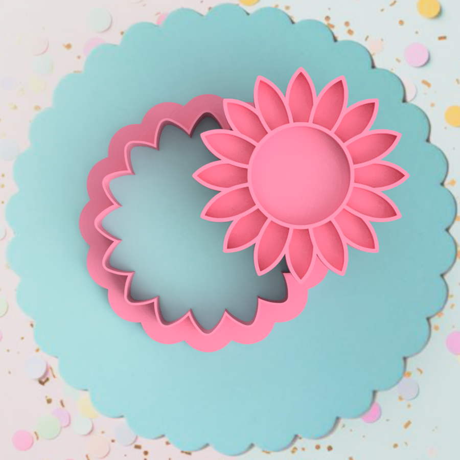 Sunflower Cookie Cutter and Embosser Stamp Set flowers