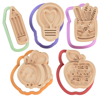 Teacher Appreciation Cookie Cutter & Embosser Stamp Set