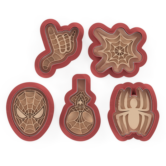 Web Hero Cookie Cutter & Embosser Stamps Set Kids TV Movie