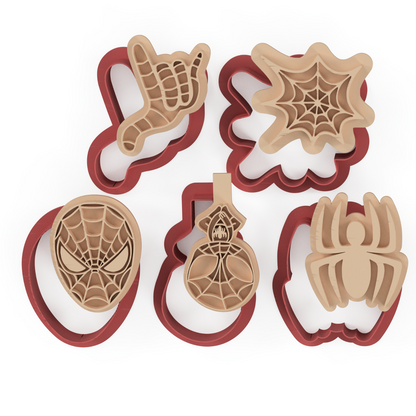 Web Hero Cookie Cutter & Embosser Stamps Set Kids TV Movie