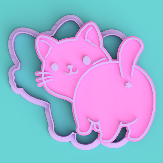 Kitty Cat Butt Cookie Biscuit Fondant Cutter Embosser