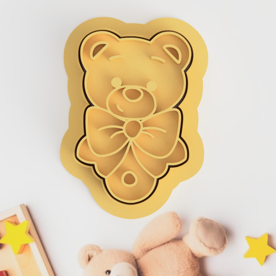 Baby Bear Rattle  Cookie Cutter and Embosser Stamp Set