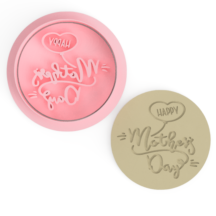 Happy Mothers Day Cookie Cutter & Embosser Stamp Style 3