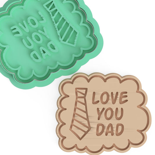 Love You Dad V1 Cookie Cutter & Embosser Stamps FATHERS DAY