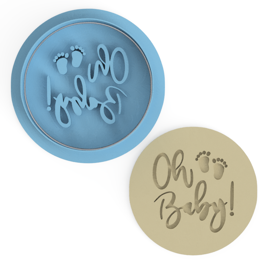 Oh Baby V1 Cookie Cutter and Embosser Stamp Set