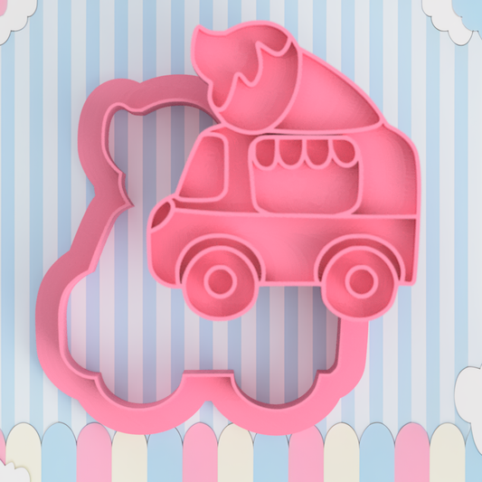 Ice Cream Truck Cookie Cutter and Embosser Stamp baby Transportation