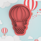 Hot Air Balloon Cookie Cutter and Embosser Stamp Baby Transportation