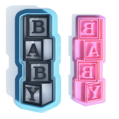 Baby Blocks Cookie Cutter and Embosser Stamp Set