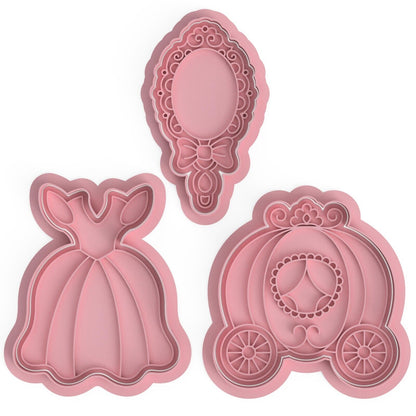 Princess Cookie Cutter & Embosser Stamps Set Fantasy & mythical