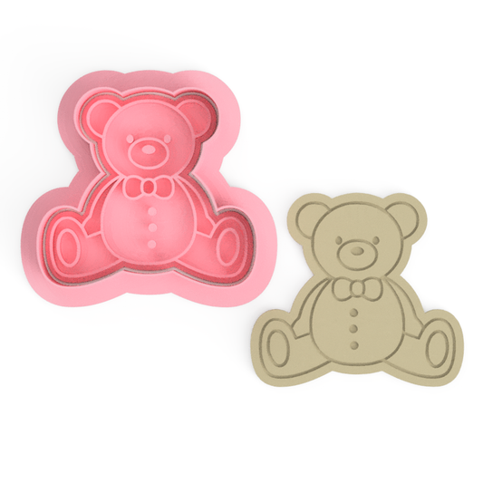 Teddy Bear V1 Cookie Cutter & Embosser Stamp  baby shower