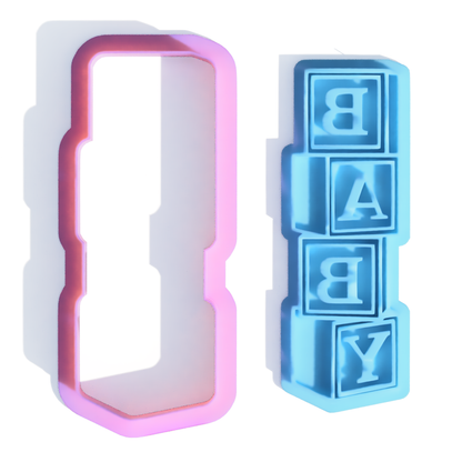 Baby Blocks Cookie Cutter and Embosser Stamp Set