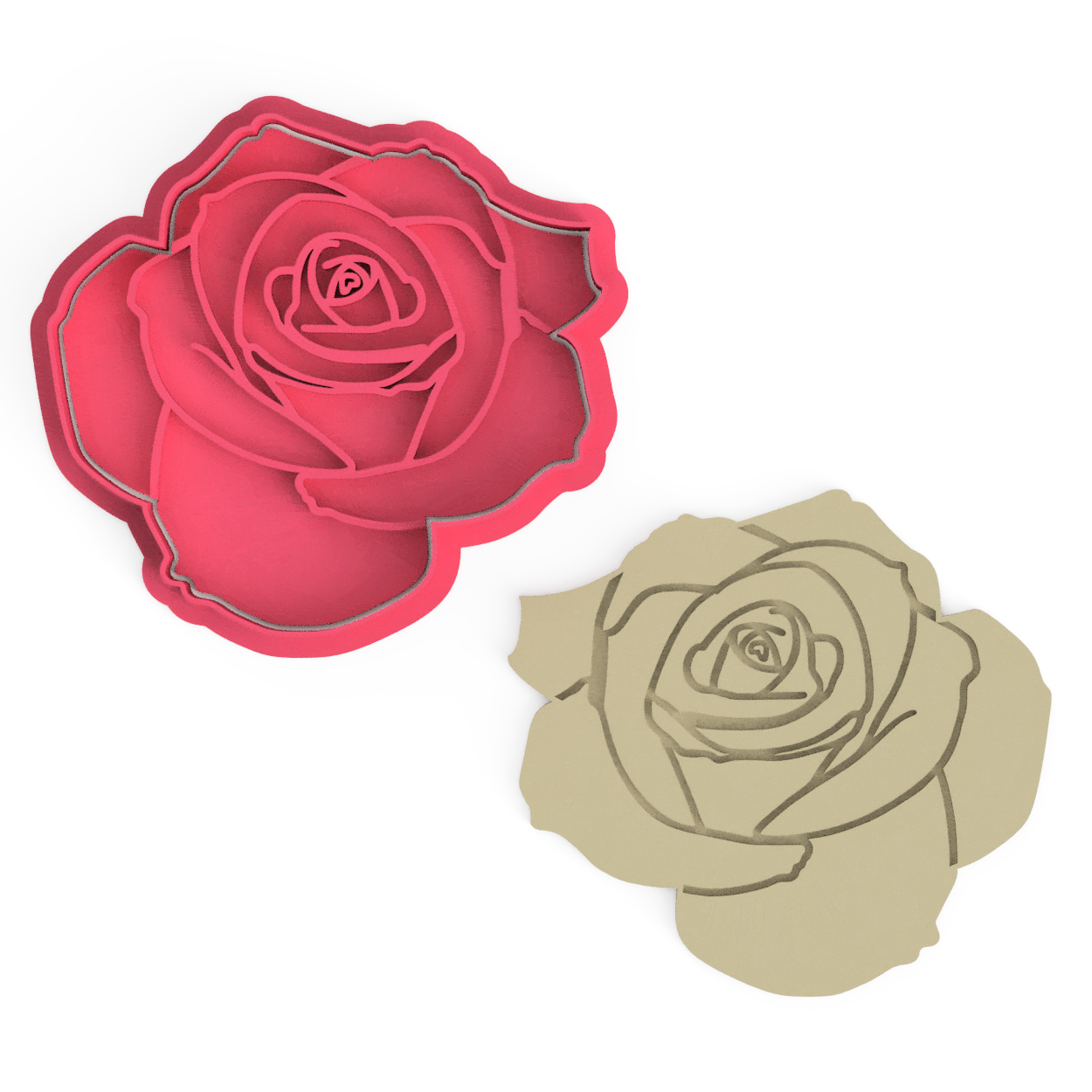 Rose Cookie Cutter & Embosser Stamp Flowers