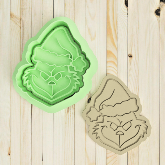 Green Grump Cookie Cutter & Embosser Stamp Set Christmas