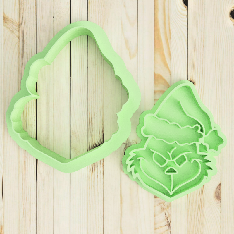 Green Grump Cookie Cutter & Embosser Stamp Set Christmas