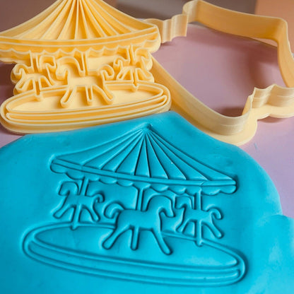 Carousel horse baby shower  Cookie Cutter & Stamp Embosser Set