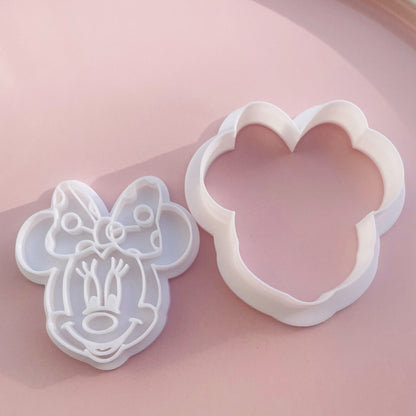 Mickey and Minnie Mouse Cookie Cutter and Embosser Set | Singles or Set of Two