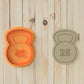 Gym Workout Muscles Cookie Cutter and Embosser Stamp Set