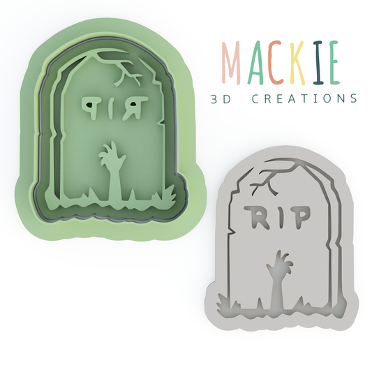 Halloween Tombstone Cookie Cutter & Stamp Set - Spooky Baking