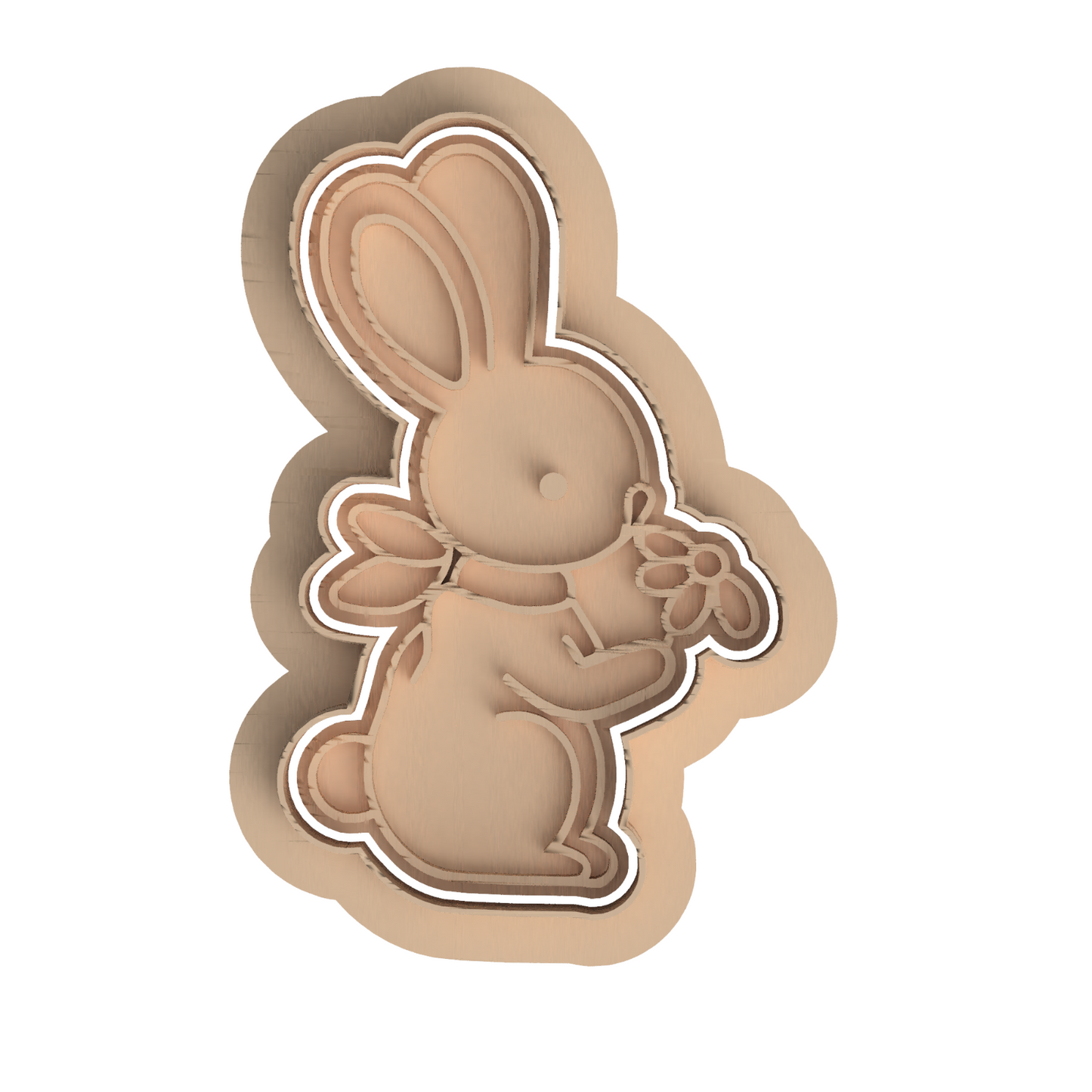 Easter set V1 Egg Bunny Cookie Cutter and Embosser Stamp