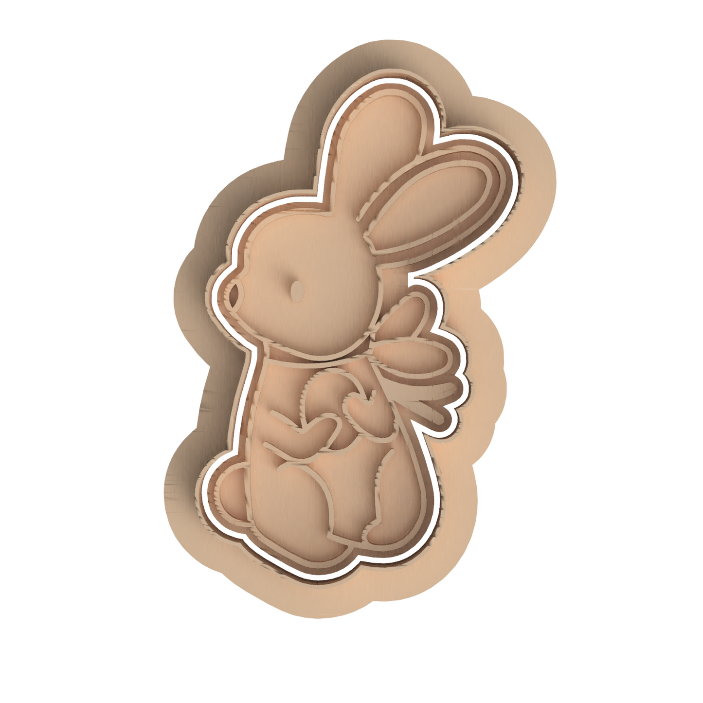 Easter set V1 Egg Bunny Cookie Cutter and Embosser Stamp