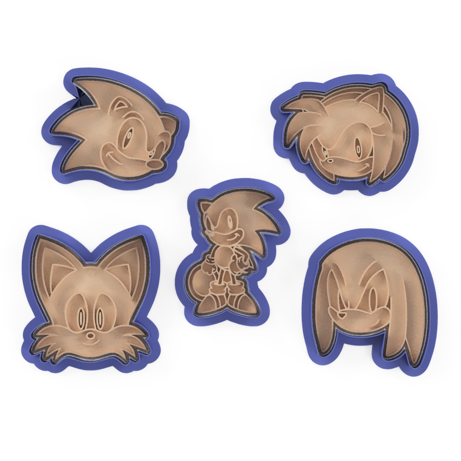 Speedy Hedgehog Cookie Cutter & Embosser Stamps Set Kids TV Movie