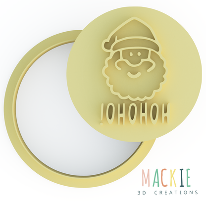 Santa Hoho Christmas Cookie Cutter & Embosser Stamp  Set - Festive Baking Magic