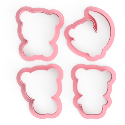 Baby Teddy Bear Set Cookie Cutter & Embosser Stamp baby shower