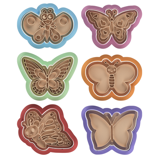 Butterfly Cookie Cutter & Stamp Embosser Set Bugs Insects