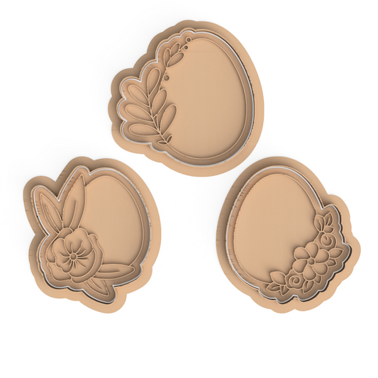 Floral Easter Egg Cookie Cutter & Stamp