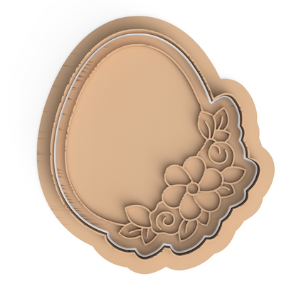 Floral Easter Egg Cookie Cutter & Stamp