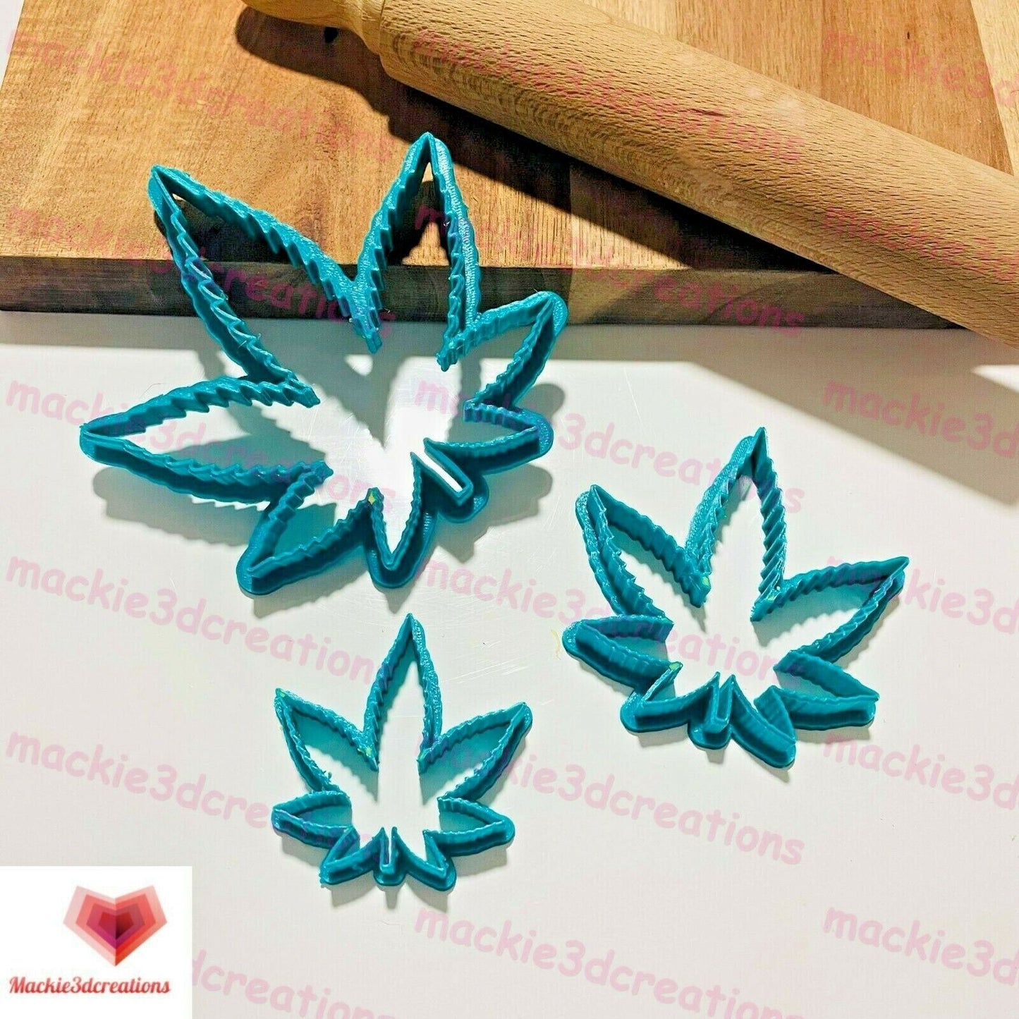 Cannabis Marijuana Leaf Weed 420 Cookie Cutter & Stamp Embosser Set