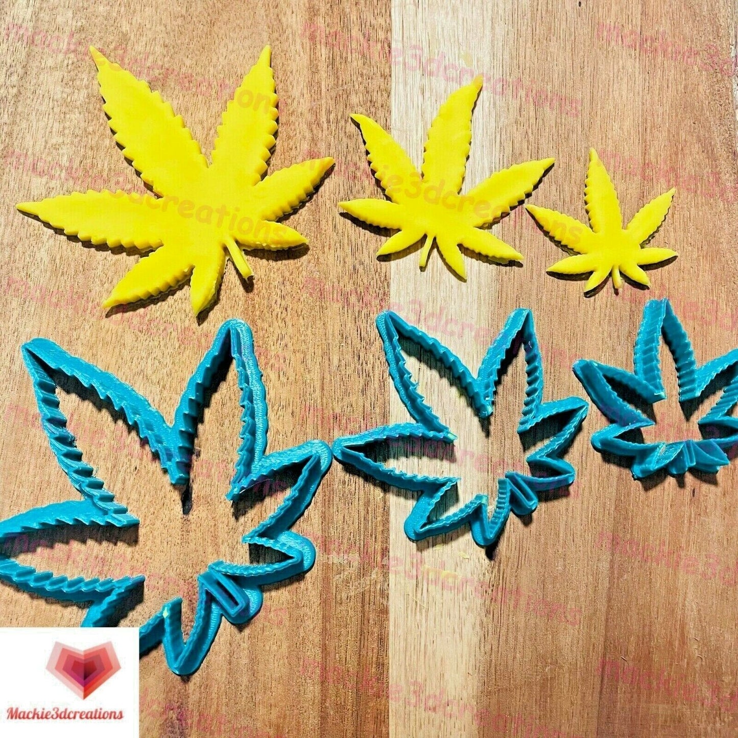 Cannabis Marijuana Leaf Weed 420 Cookie Cutter & Stamp Embosser Set