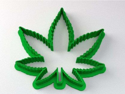 Cannabis Marijuana Leaf Weed 420 Cookie Cutter & Stamp Embosser Set