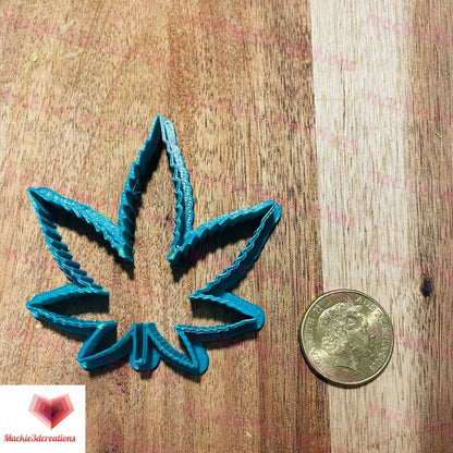 Cannabis Marijuana Leaf Weed 420 Cookie Cutter & Stamp Embosser Set